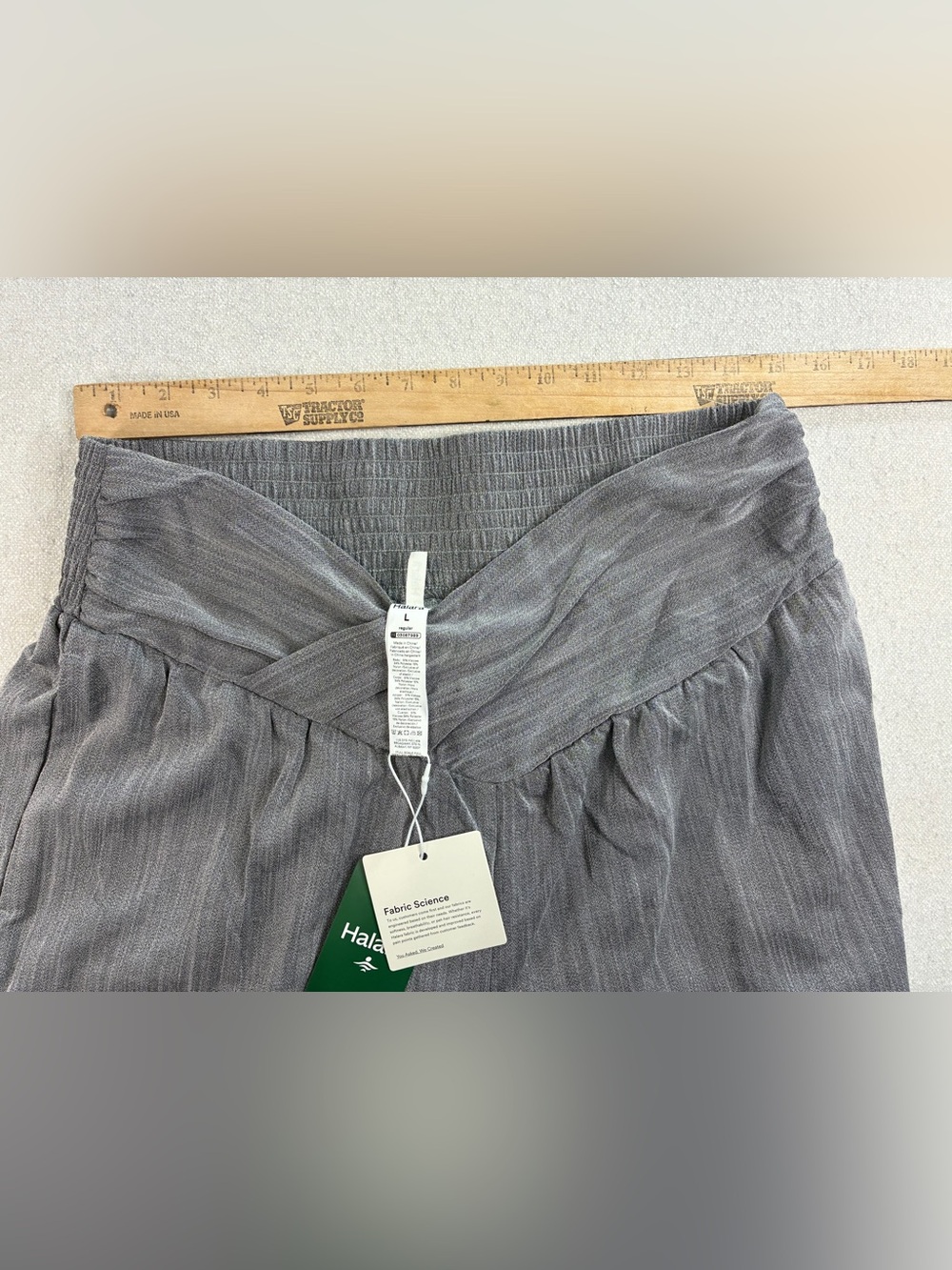 Halara Women’s L Gray Wide Leg High Waist Crossover Palazzo Pants NWT - Picture 5 of 8